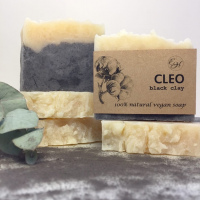 Натуральное мыло CLEO с черной глиной 